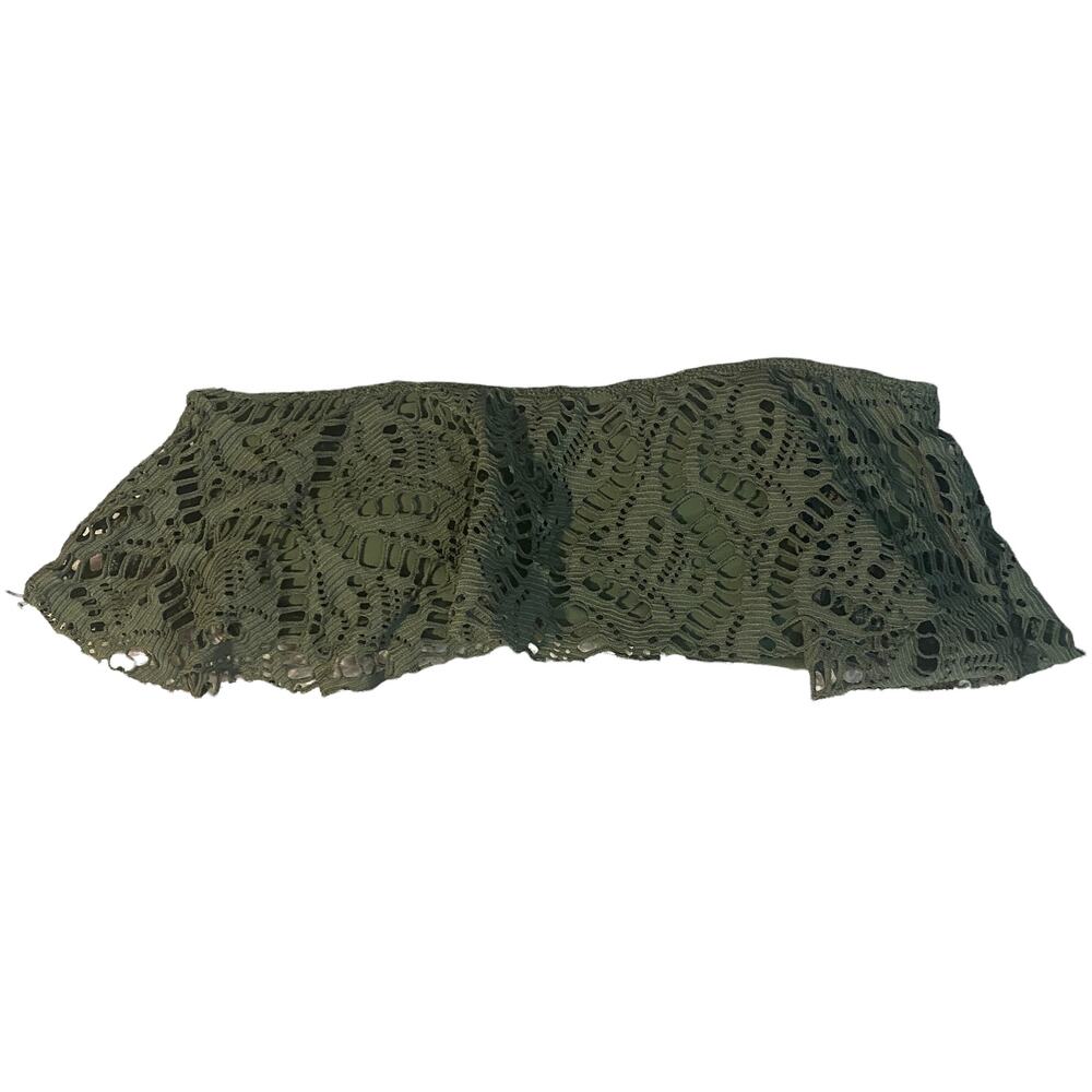 Aerie Olive Green Lace Strapless Bandeau Bikini Top Women’s Medium